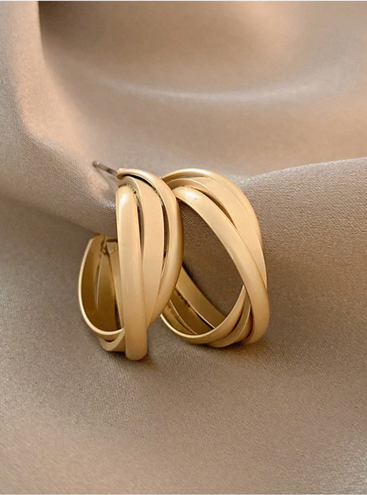 Twisted Design Circle Earrings