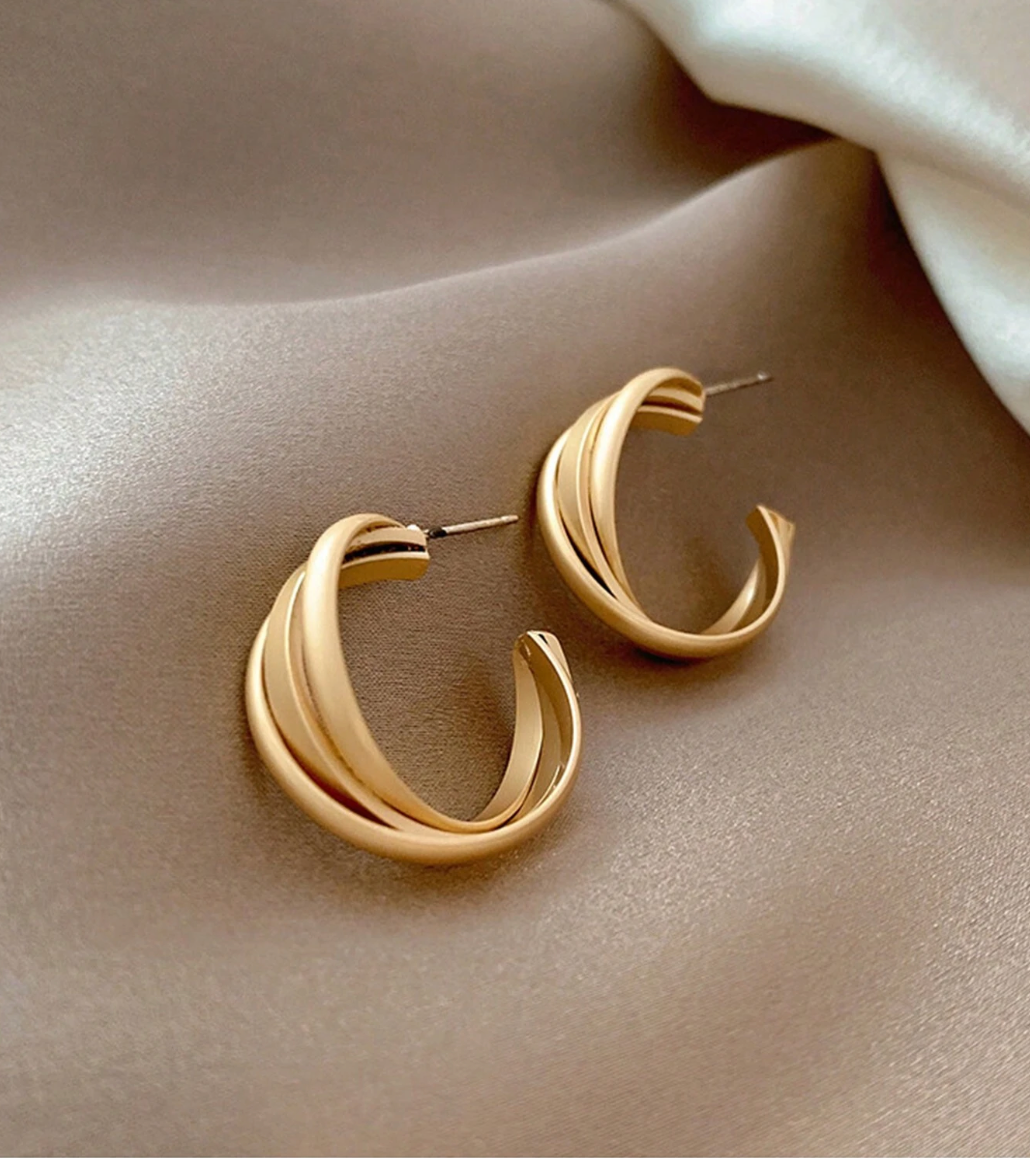 Twisted Design Circle Earrings