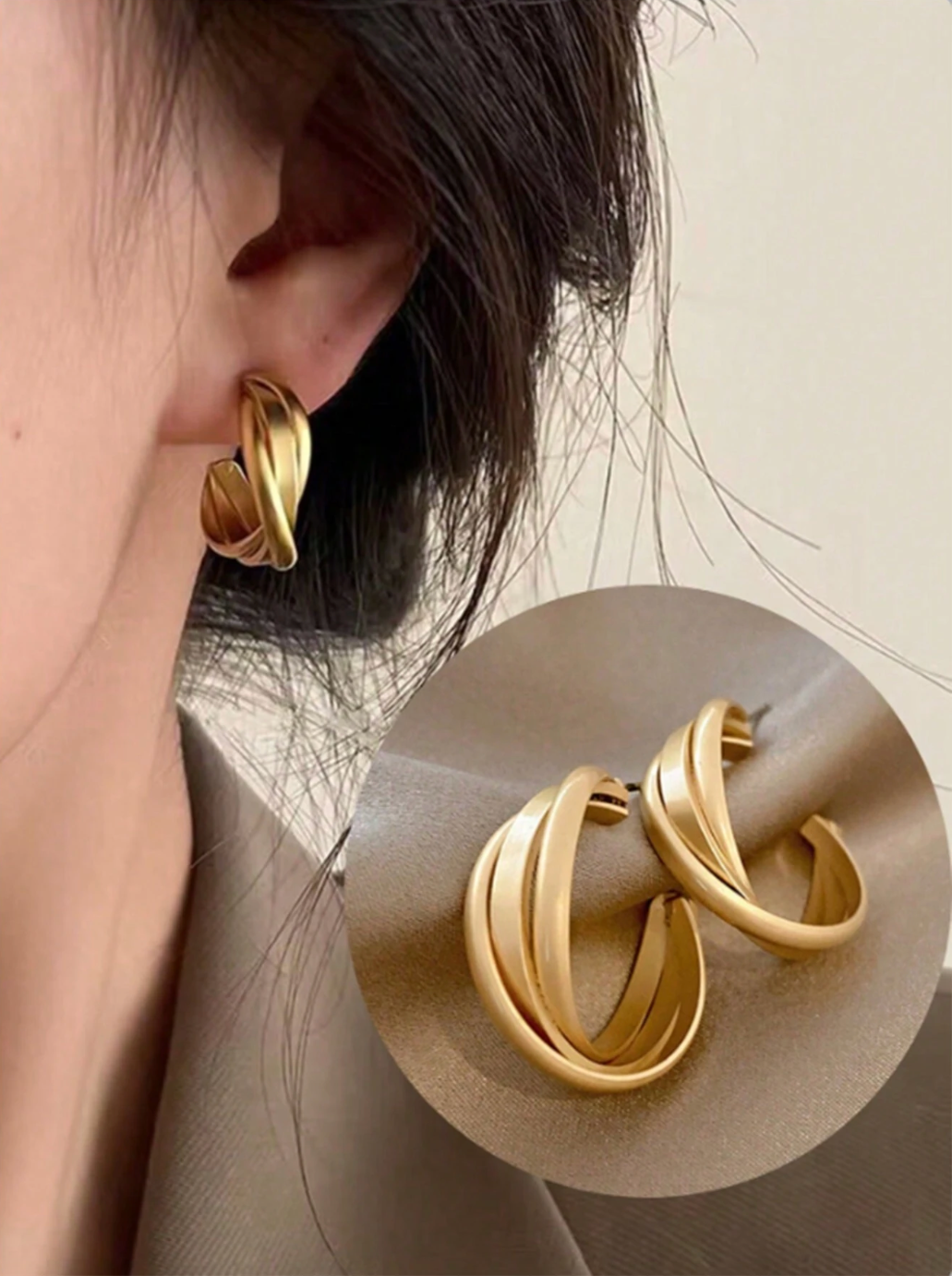 Twisted Design Circle Earrings