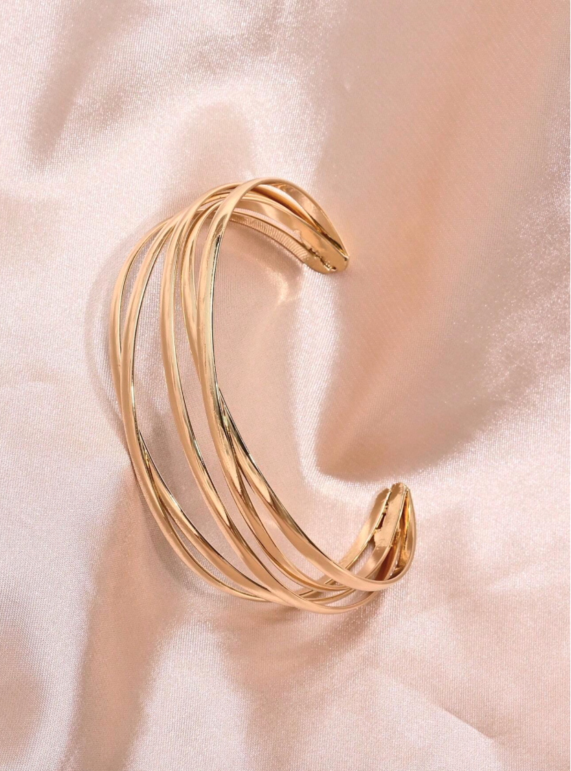 European Gold Open Cuff Bracelet