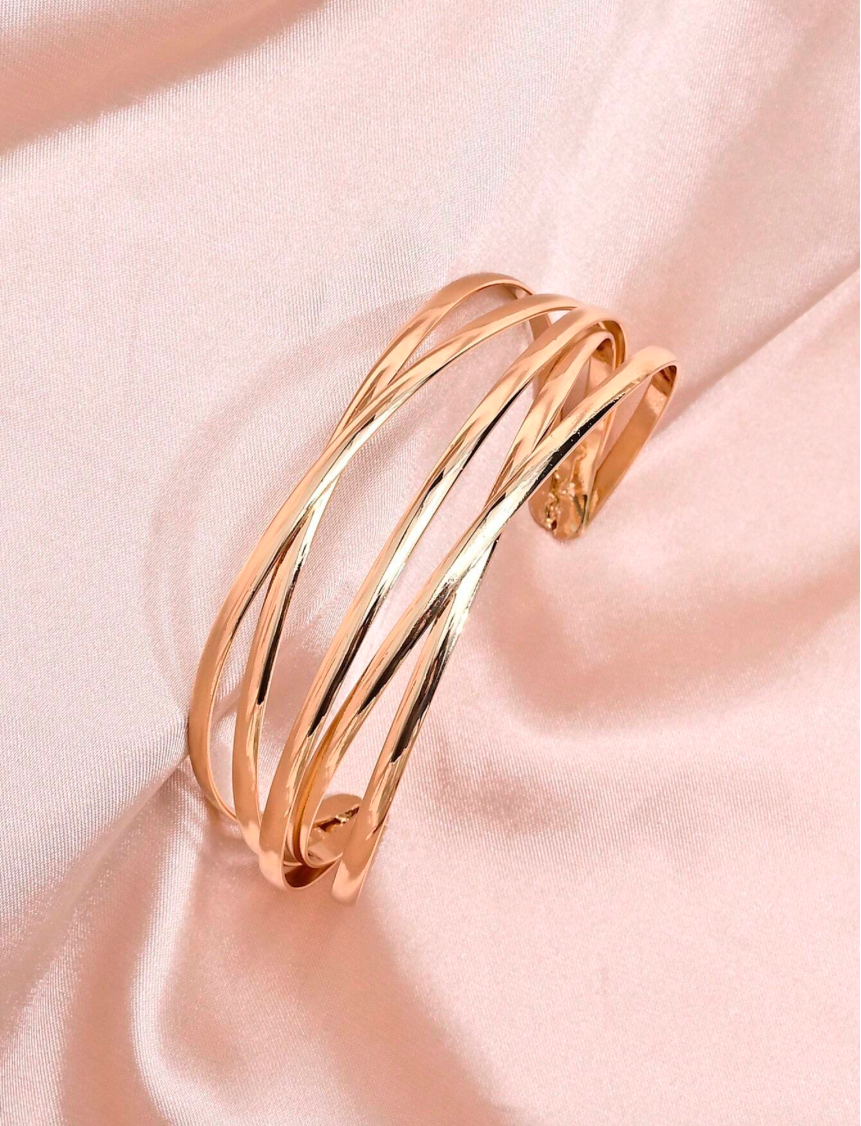 European Gold Open Cuff Bracelet