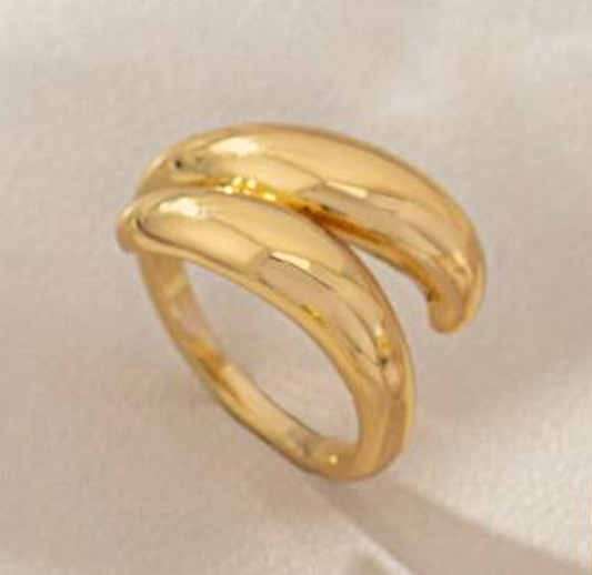 Drop Shaped Gold Ring