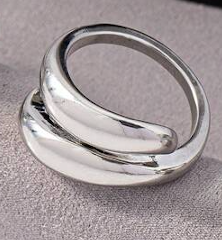 Drop shaped Silver Ring